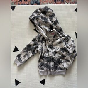 Juicy Couture|Baby girl gray tie dye full zip sweater hoodie,Bling rhinestone•